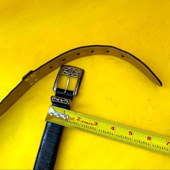 Vintage black/silver Brighton leather belt - Picture 7 of 8